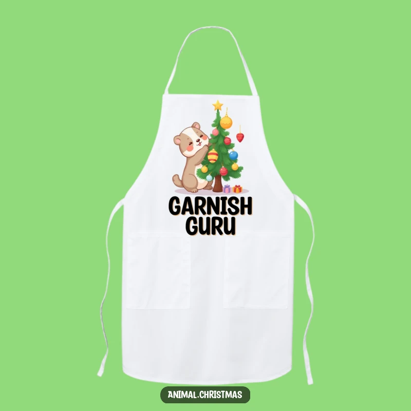 Funny Decorating Animal Tree Apron, Festive Crafting Kitchenwear