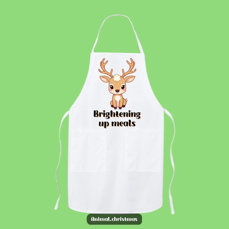 Funny Deer Lights Apron: Cook with Sparkle and Twinkling Antler Flair
