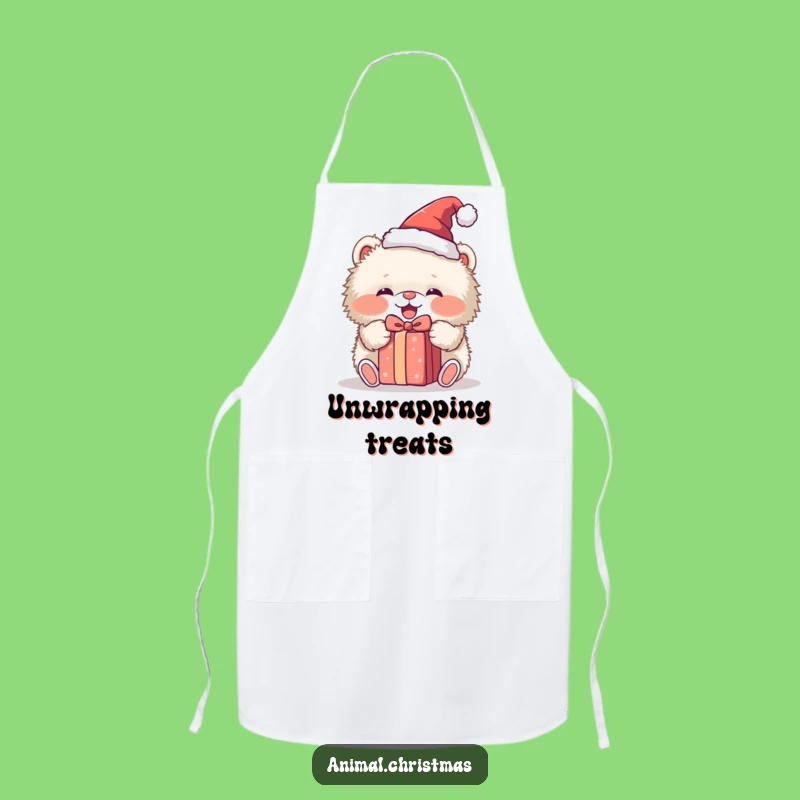Funny Fluffy Animal Santa Hat Apron: Cook Up Smiles with This Hilarious Gift