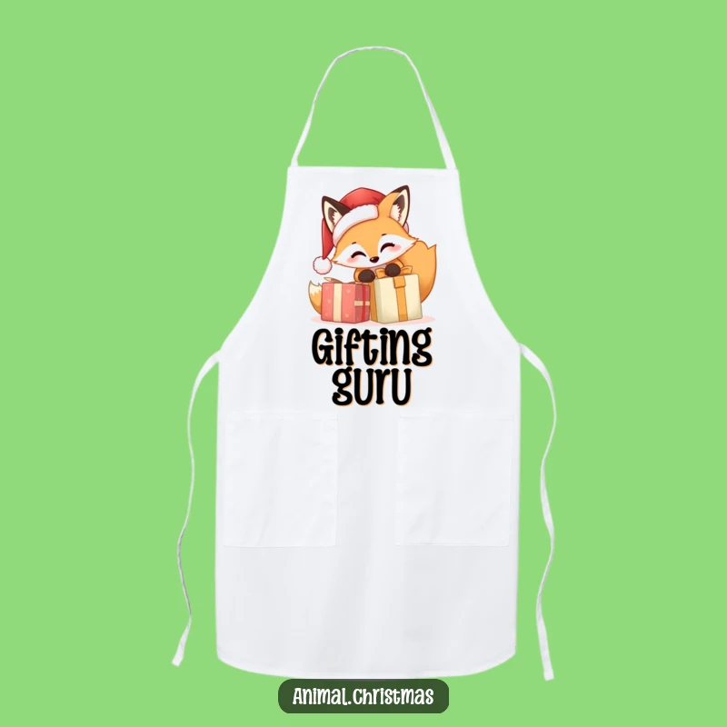 Funny Fox Santa Apron - Festive Christmas Cooking & Baking Humor Gift