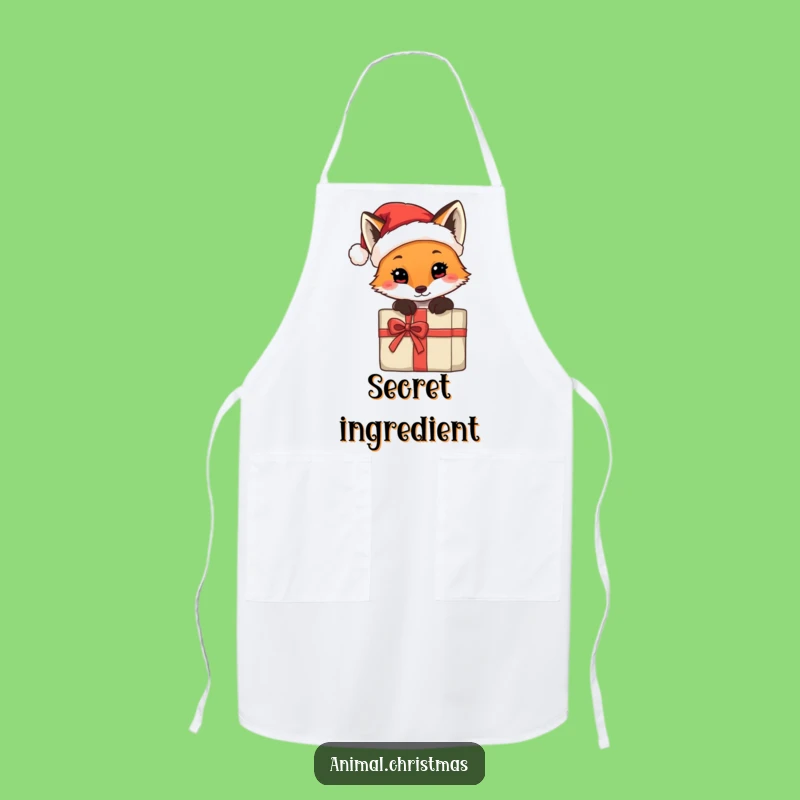 Funny Fox Santa Hat Apron - Hilarious Chef Gift