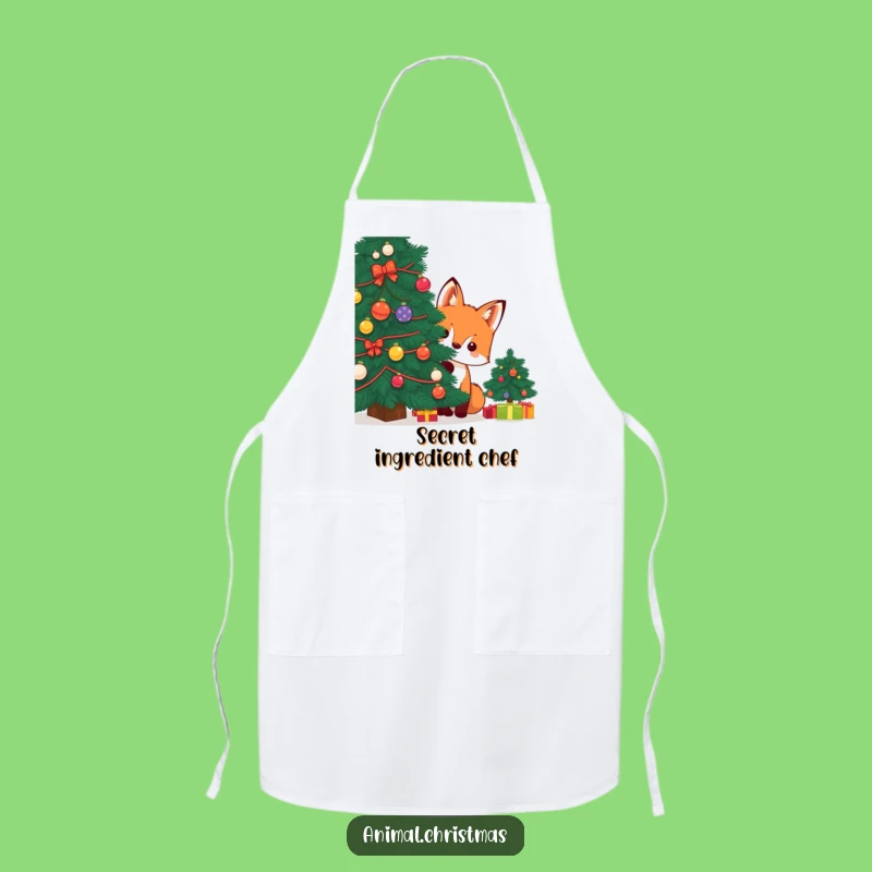 Funny Kawaii Fox Apron: Hilarious Kitchen Companion for Festive Chefs