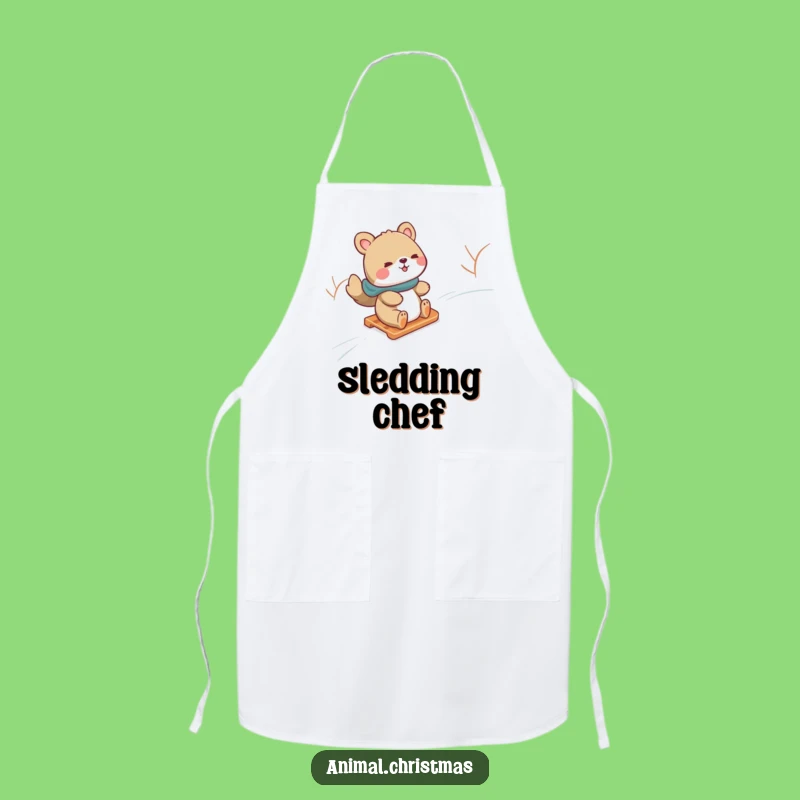 Funny Snow Sliding Animal Apron: Cook with Winter Thrills - Hilarious Gift