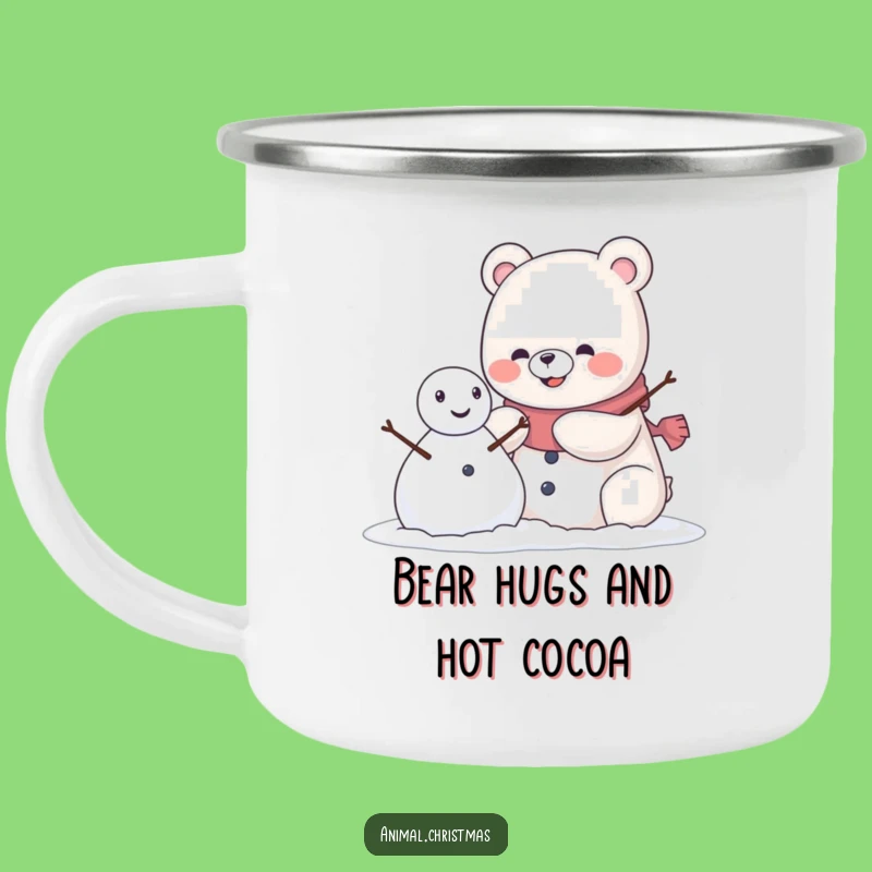 Funny Kawaii Bear Snowman Camping Mug: Your Grinning Adventure Buddy