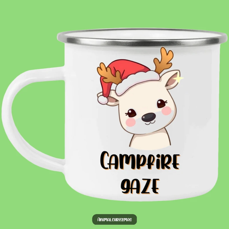 Funny Antler Animal Camping Mug: Festive Campfire Glow - Hilarious Gift