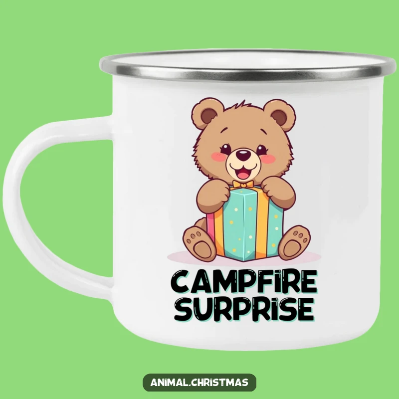 Funny Bear Cub Gift Camping Mug: Enjoy Warm Drinks with Joyful Excitement