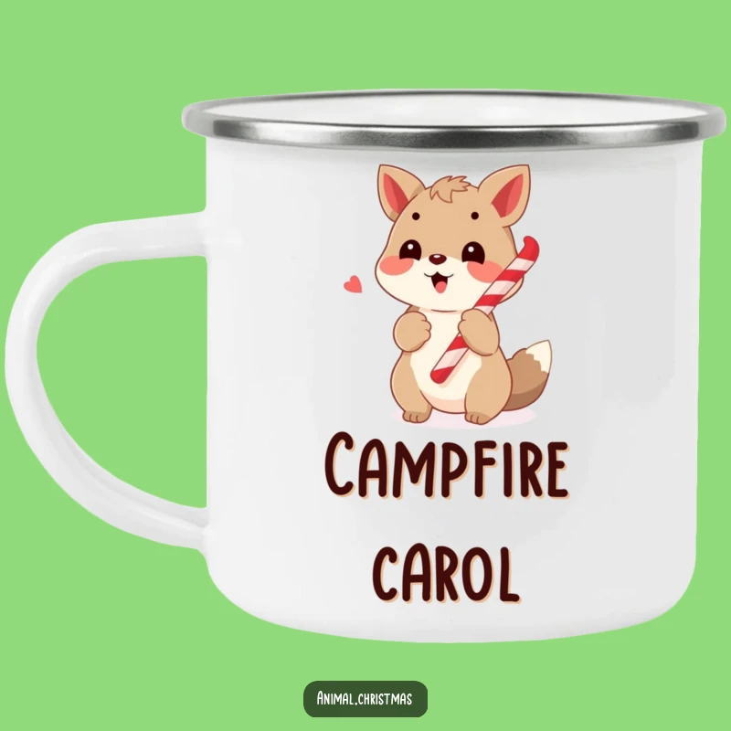 Funny Caroling Animal Candy Cane Camping Mug, Outdoor Music Lover Gift