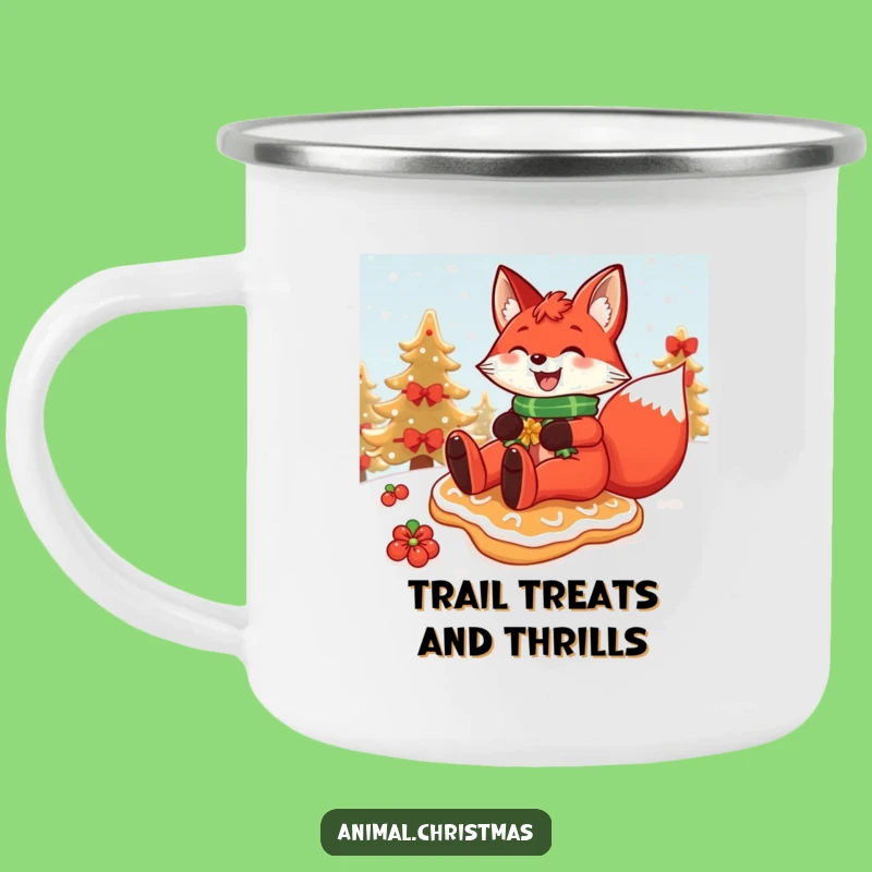 Funny Fox Gingerbread Camping Mug - Festive Outdoor Drinkware