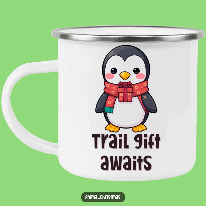 Funny Penguin Scarf Camping Mug - Outdoor Holiday Gift Mug