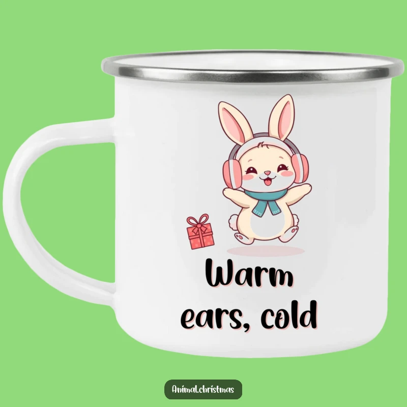 Funny Rabbit Earmuffs Camping Mug: Hopping Cheer for Outdoor Funny Gift