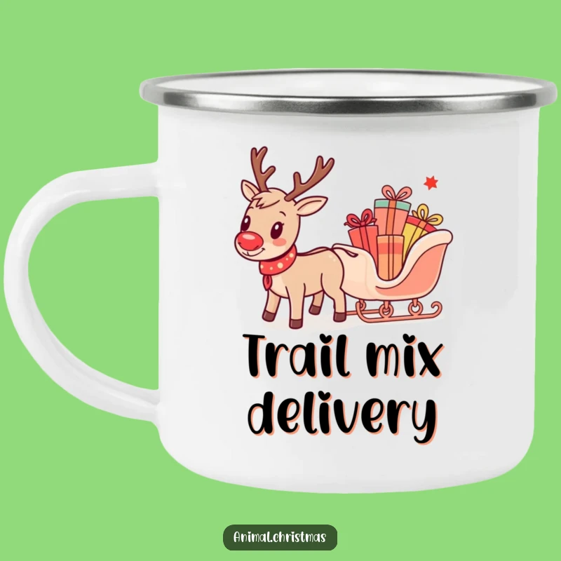 Funny Reindeer Sleigh Camping Mug: Enjoy Your Warm Drinks with Holiday Cheer