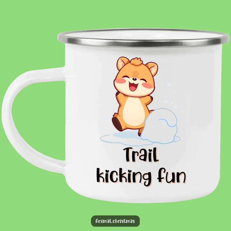 Funny Snow Kicking Animal Camping Mug: Outdoor Energy, Hilarious Fun, a Great Gift!