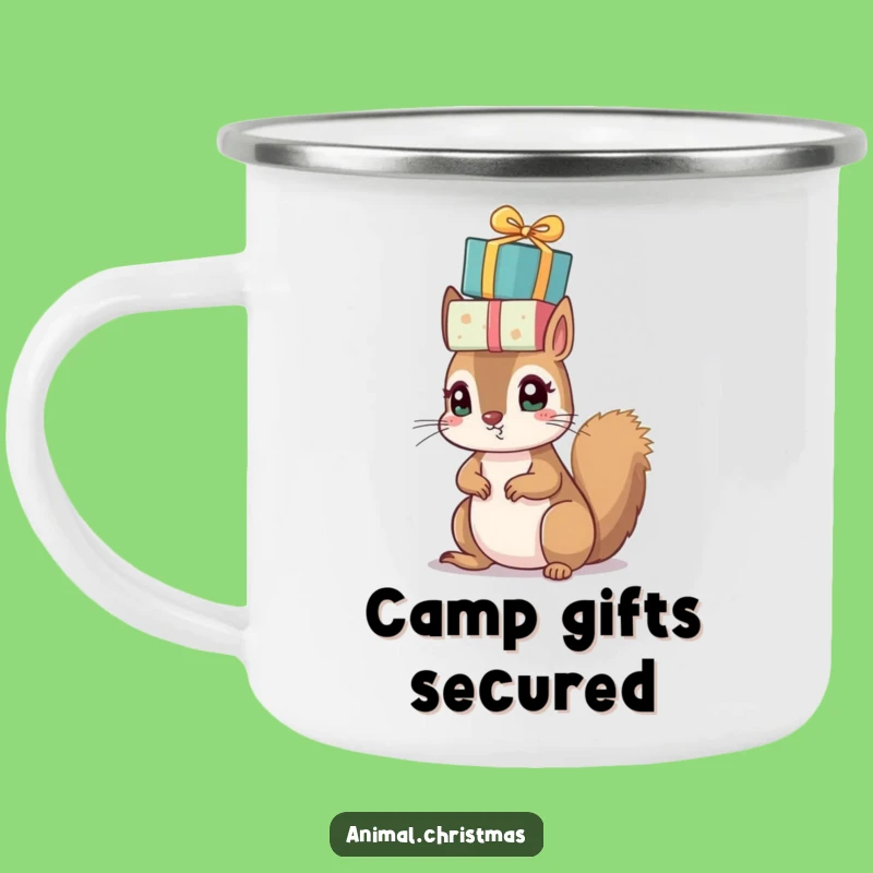 Funny Squirrel Presents Camping Mug - Festive Outdoor Drinkware