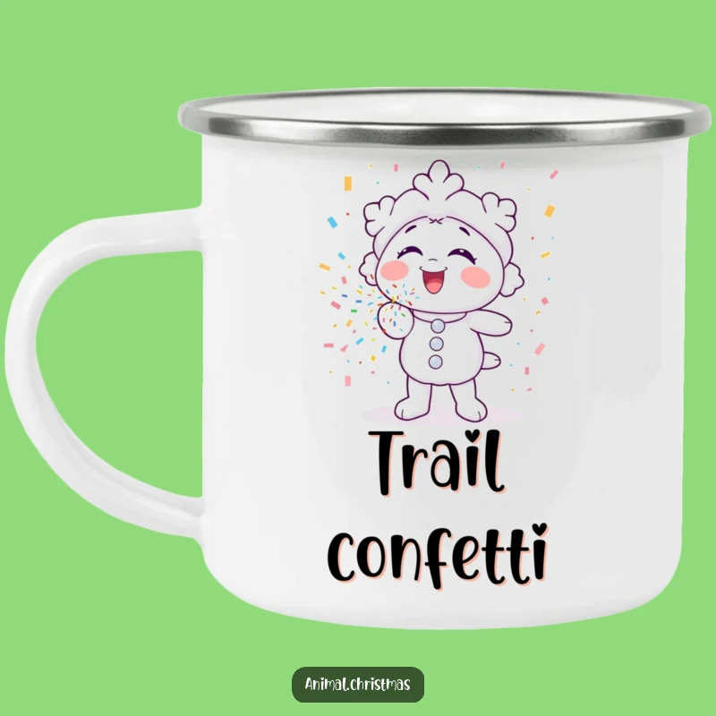 Funny Snowflake Confetti Camping Mug - Outdoor Winter Gift