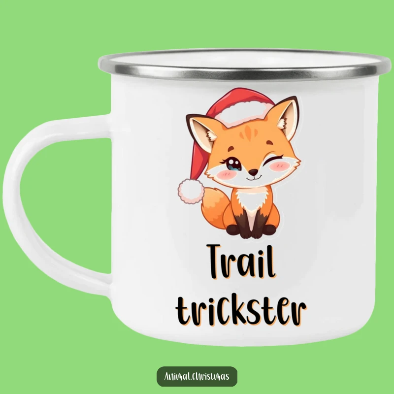 Funny Camping Mug Sly Fox Santa Hat Adventure