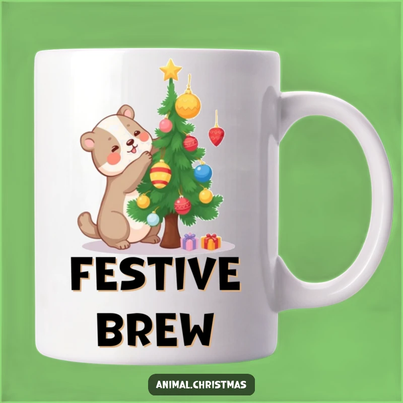 Funny Decorating Animal Tree Mug, Perfect Crafty Holiday Gift