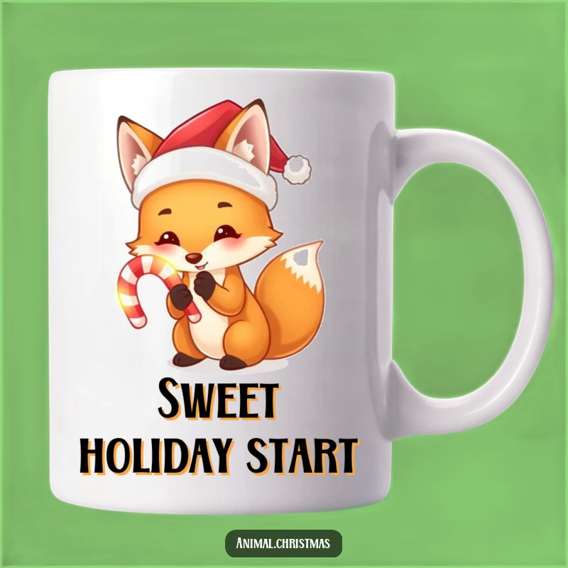 Funny Fox Santa Mug: Glowing Candy Cane Magic, Hilarious Holiday Treat, Perfect Gift