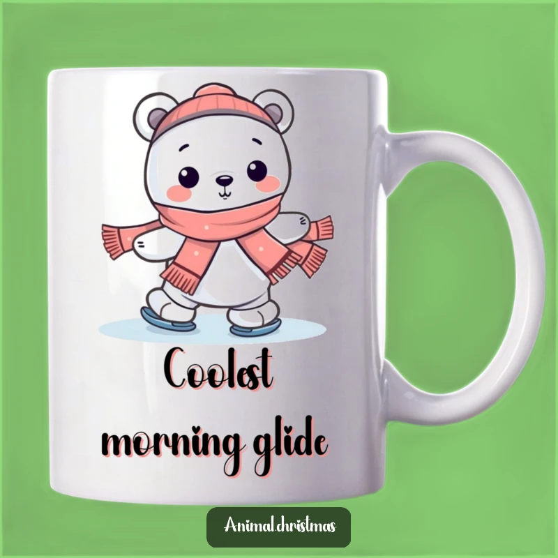 Funny Kawaii Polar Bear Ice Skating Mug: Hilarious Winter Fun Gift Idea