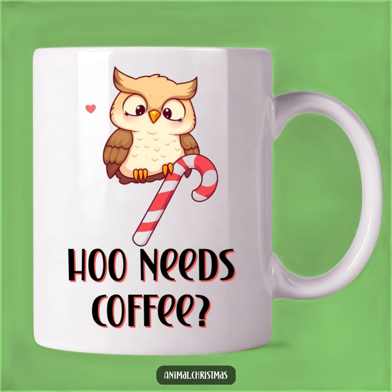 Funny Owl Candy Cane Mug: Merry Hooting for a Perfect Funny Gift