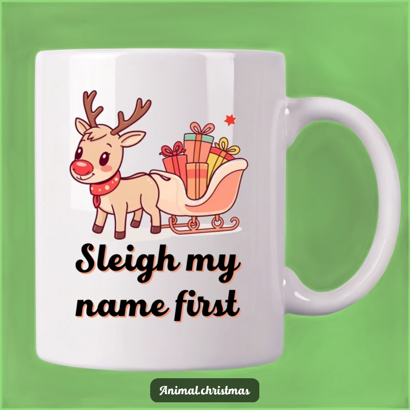 Funny Reindeer Sleigh Gift Mug: A Hilarious Christmas Present for Every Holiday Lover