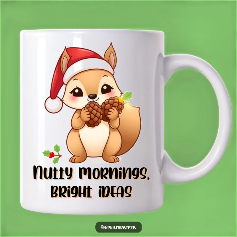 Funny Santa Squirrel Mug: Festive Pinecone Holder for Hilarious Holiday Sips