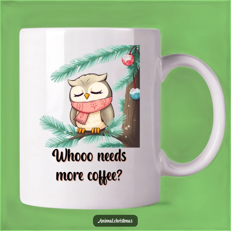 Funny Sleepy Owl Mug - Cozy Christmas Character Gift