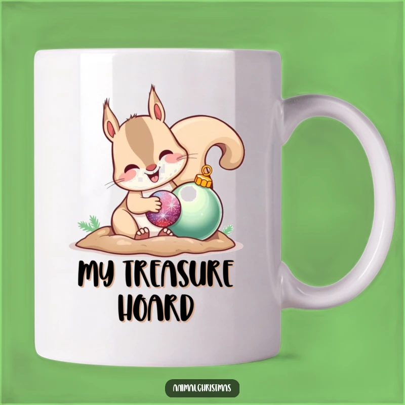 Funny Squirrel Ornament Mug: Happy Hoarder for a Perfect Funny Gift