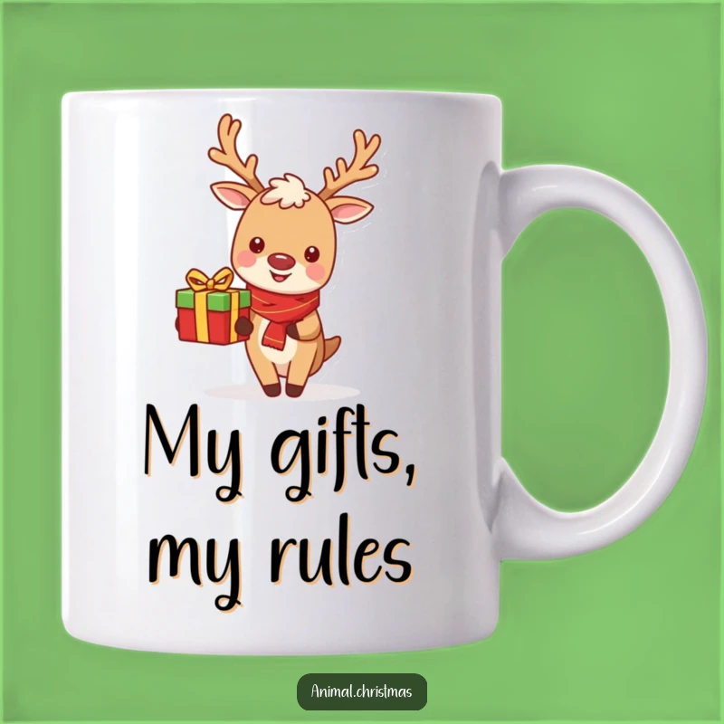 Funny Cute Reindeer Gift Delivery Mug - Perfect Cheerful Holiday Present