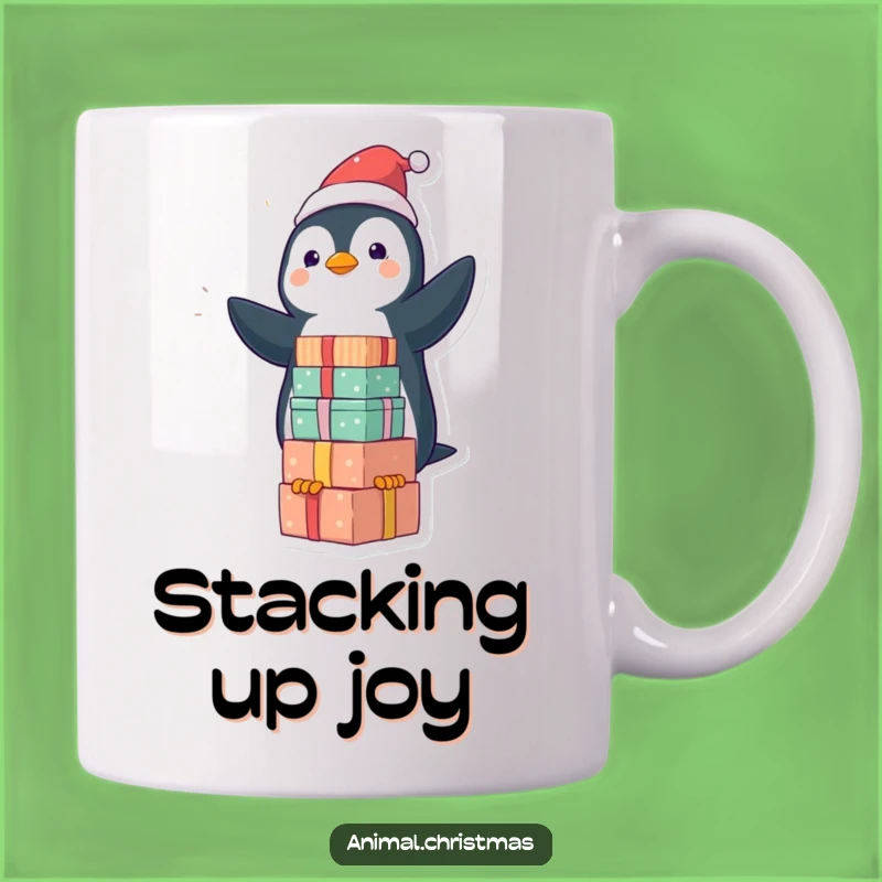Funny Kawaii Penguin Gift Mug: Hilarious Balance of Cute & Comical Holiday Cheer