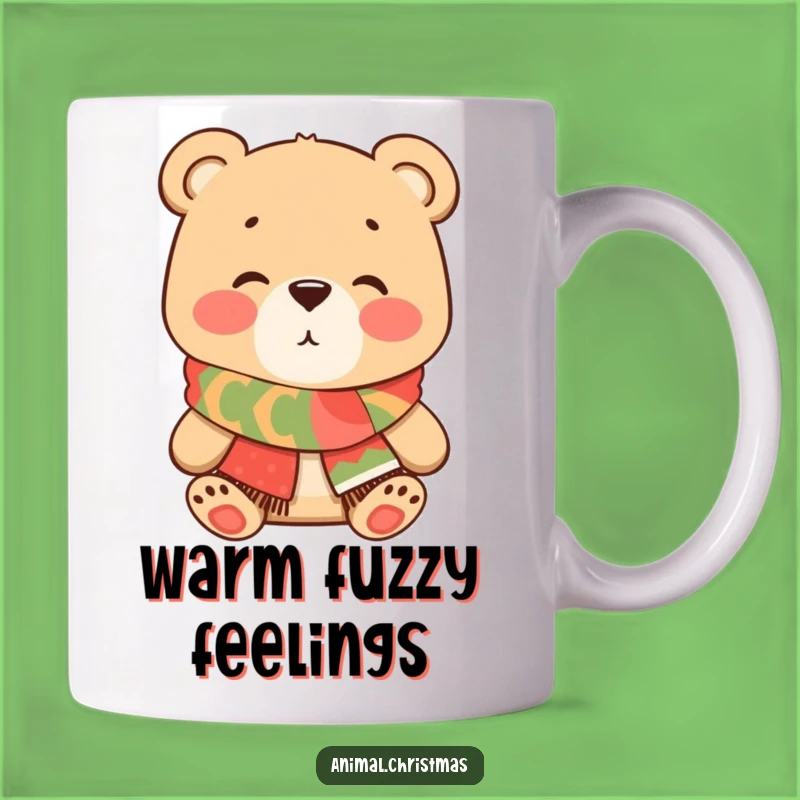 Funny Bear Kissing Mug - Adorable Festive Scarf Romance Gift