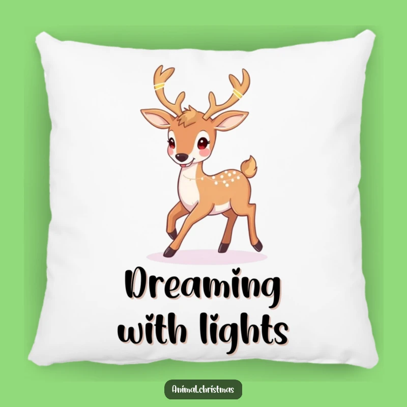 Funny Deer Christmas Pillow: Twinkling Lights Antlers, Comfy Holiday Gift