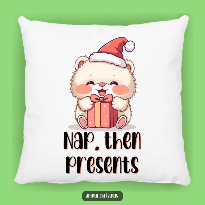 Funny Fluffy Animal Santa Hat Pillow: Cozy Comfort & Hilarious Gift for Lounging