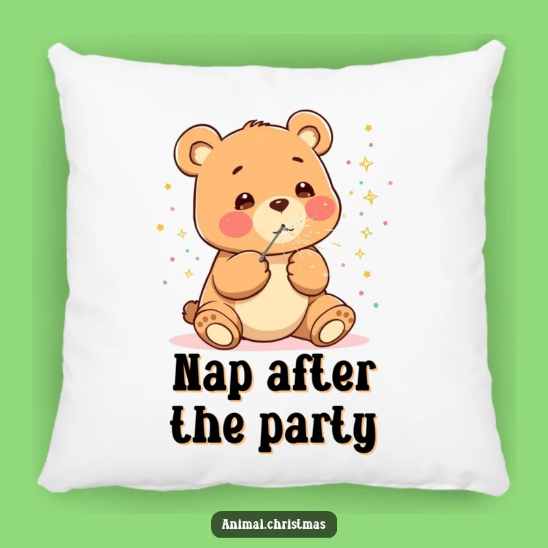 Funny Kawaii Bear Pillow: Confetti Blast - Comfy Funny Gift