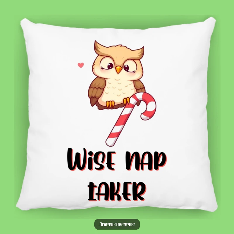Funny Owl Candy Cane Pillow: Cozy Merry Hooting, Ideal Funny Gift