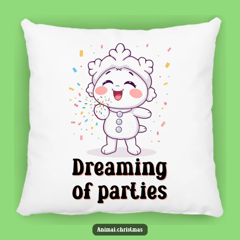 Funny Snowflake Confetti Pillow - Cozy Comic Winter Decor