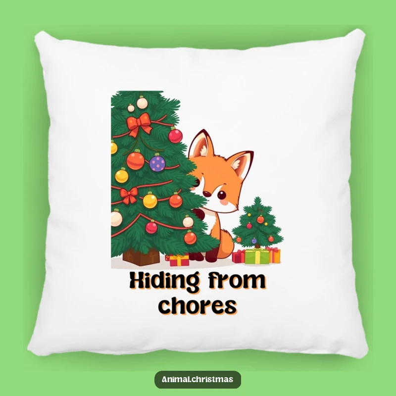 Funny Kawaii Fox Pillow: Cute & Comfy Holiday Decor for Playful Comfort