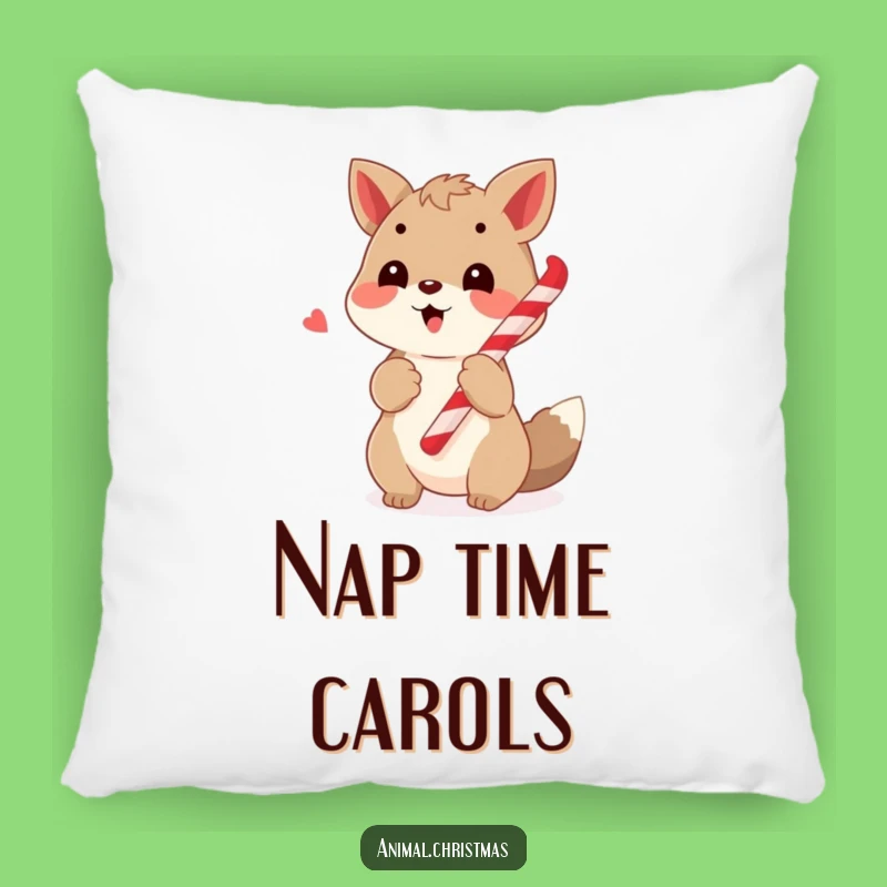 Cozy Funny Caroling Animal Pillow, Festive Music Lover Comfort