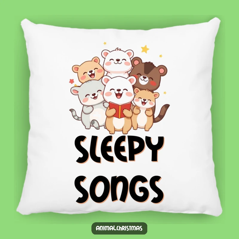 Funny Caroling Animals Pillow: Cozy Comfort for Music Lovers - Hilarious Gift