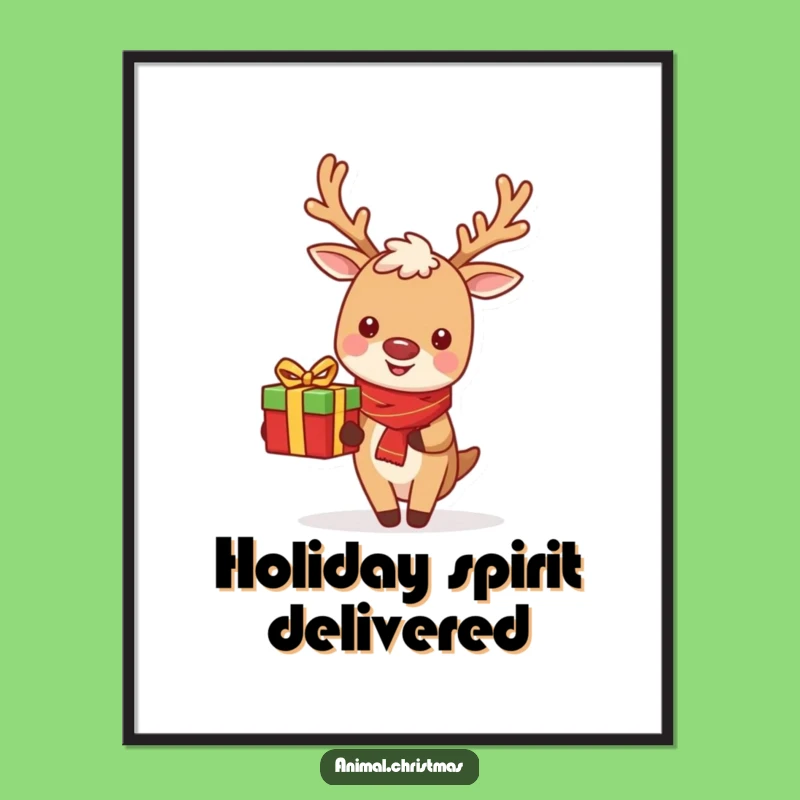 Funny Reindeer Digital Art - Cheerful Gift Delivery for Instant Holiday Decor