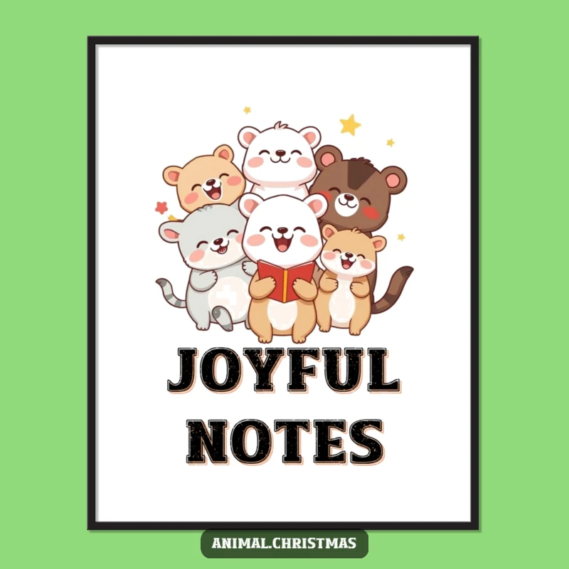 Funny Caroling Animals Print: Instant Holiday Music & Hilarious Gift