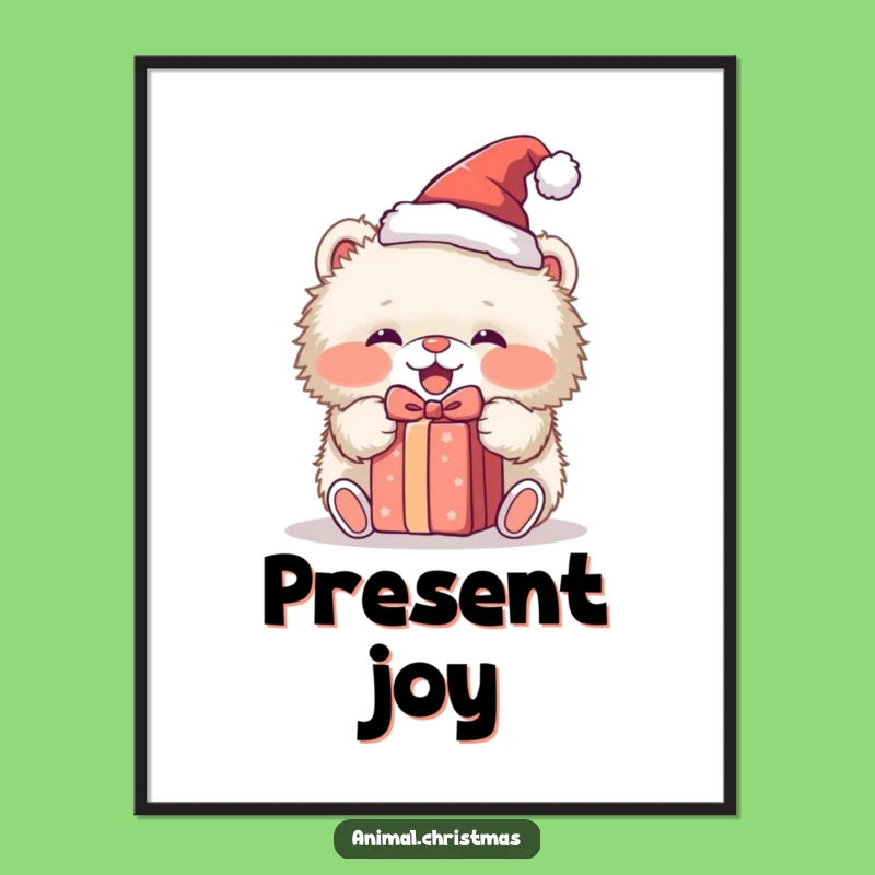 Funny Fluffy Animal Santa Hat Print: Instant Joy & Hilarious Gift for Any Space