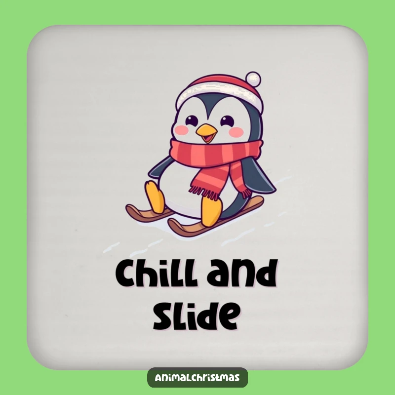 Funny Penguin Sliding Coasters: Festive Snowy Protection, Hilarious Design, Perfect Gift