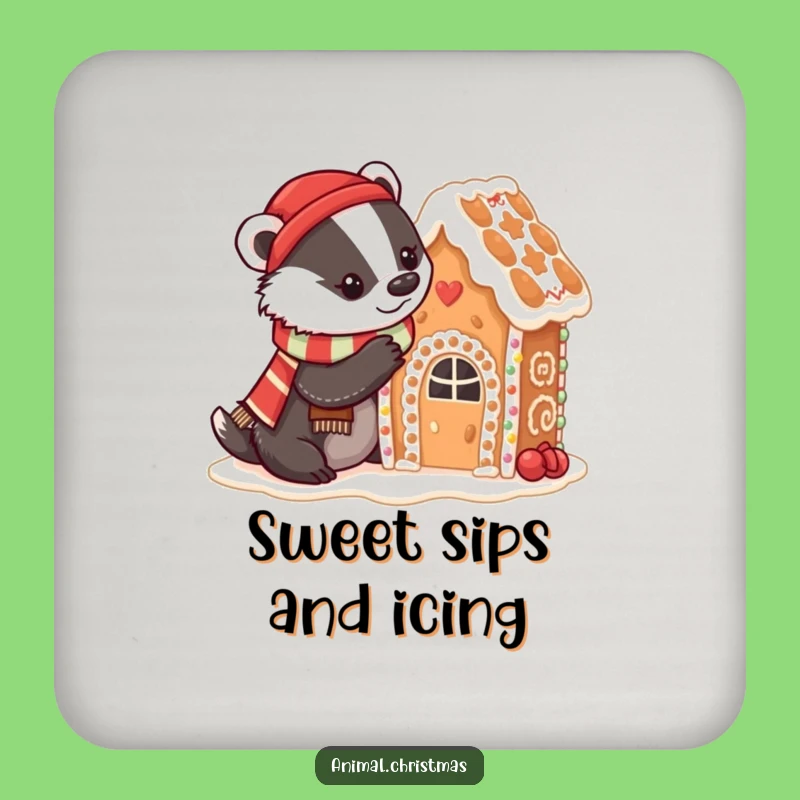 Funny Badger Baking Coasters: Gingerbread House Decor, Protect Surfaces Gift