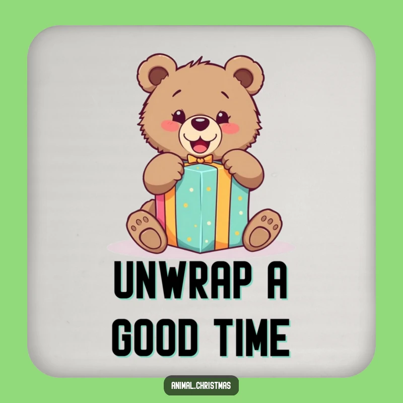 Funny Bear Cub Gift Coasters: Protect Surfaces with Joyful Whimsy