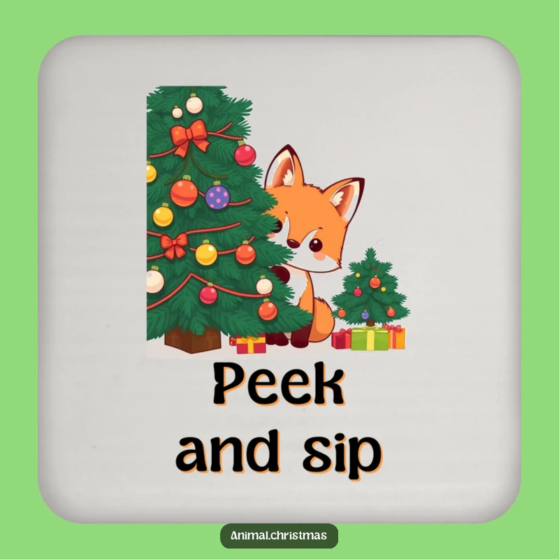 Funny Kawaii Fox Coaster Set: Hilarious Protection for Festive Drinks