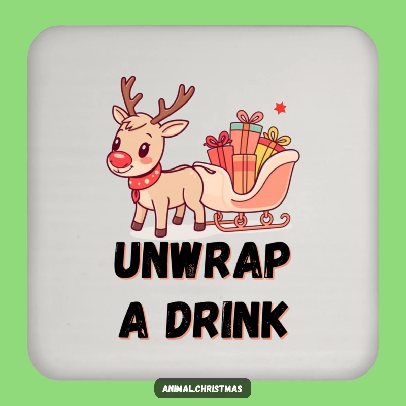 Funny Reindeer Sleigh Coasters: Protect Your Surfaces with Holiday Humor and Style
