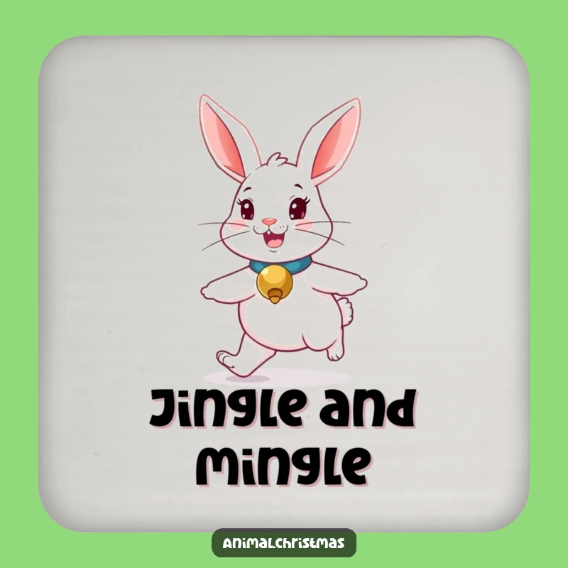 Funny Rabbit Drink Coaster: Protect Surfaces with Merry Hopping Charm