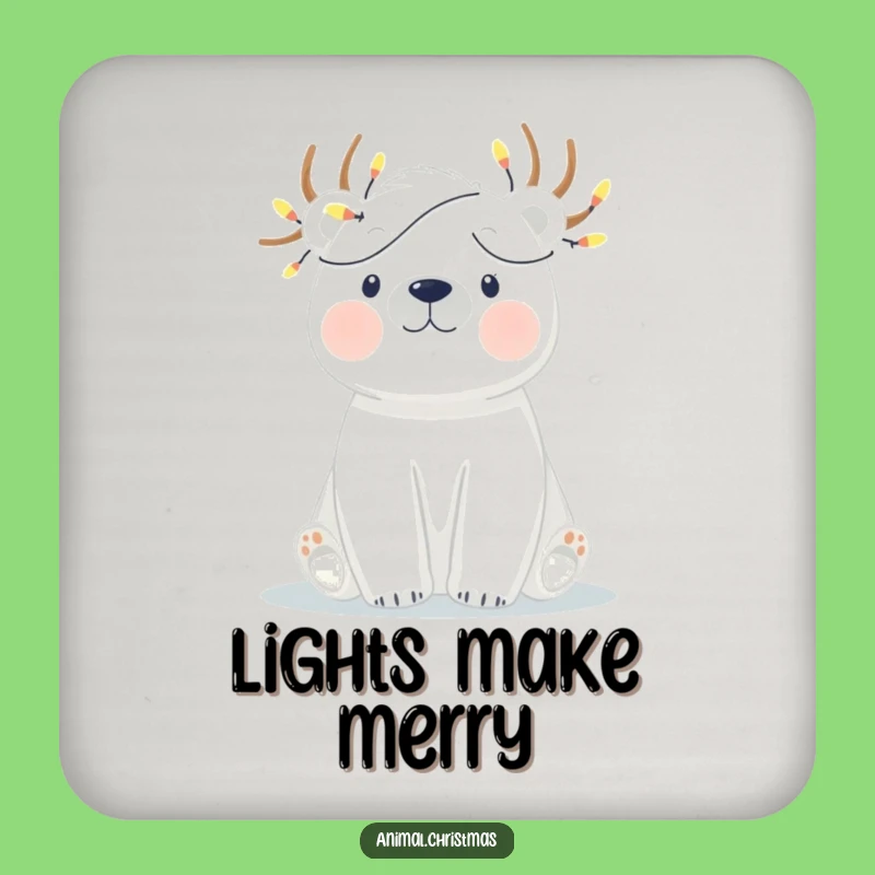 Funny Polar Bear Lights Coaster - Festive Drink Gift