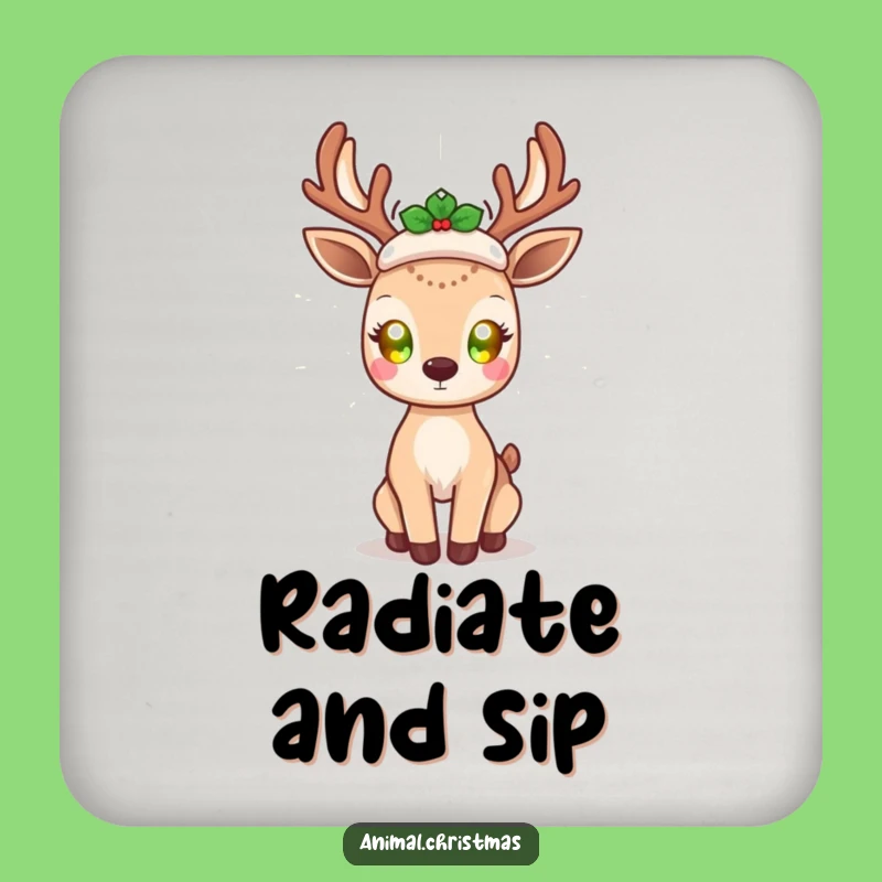 Funny Kawaii Deer Drink Coasters: Glowing Eyes - Set of Funny Gifts