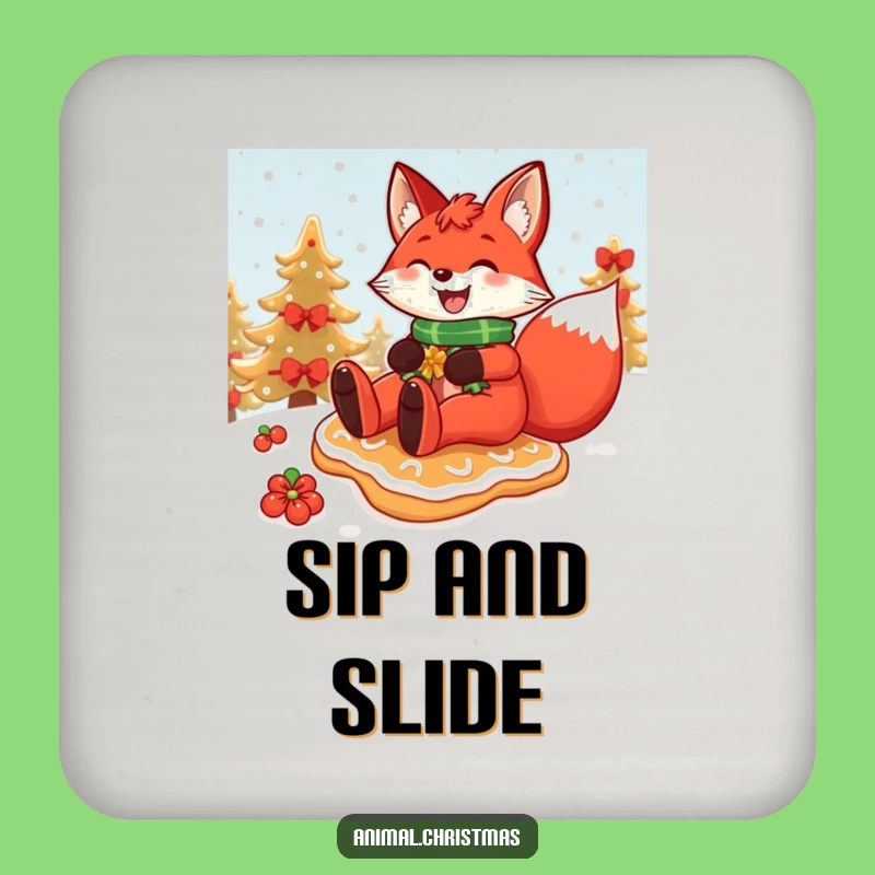 Funny Fox Gingerbread Coaster - Protect Surfaces With Fun